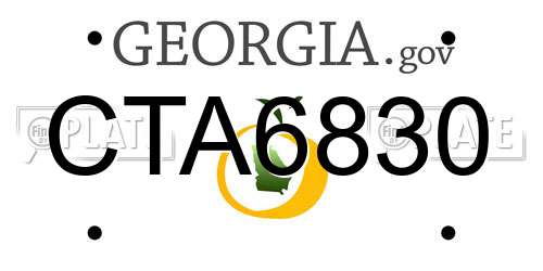CTA6830 Georgia License Plate