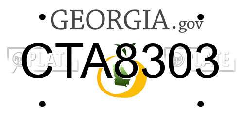 CTA8303 Georgia License Plate