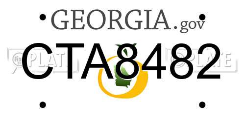 CTA8482 Georgia License Plate
