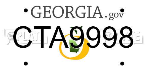 CTA9998 Georgia License Plate