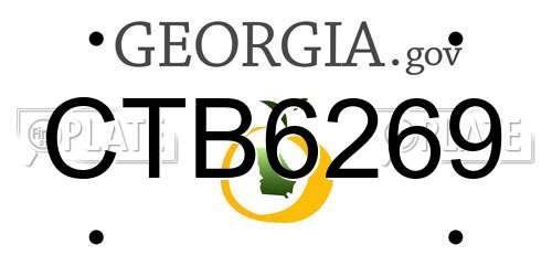 CTB6269 Georgia License Plate
