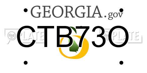 CTB73O Georgia License Plate