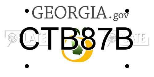 CTB87B Georgia License Plate