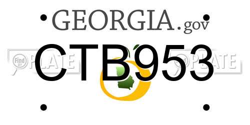 CTB953 Georgia License Plate