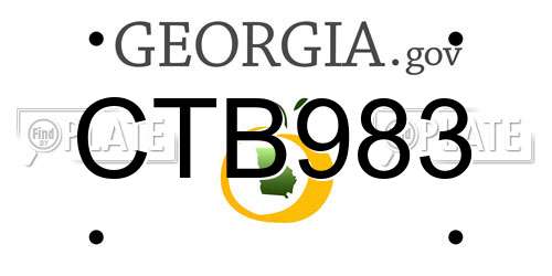 CTB983 Georgia License Plate