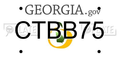 CTBB75 Georgia License Plate