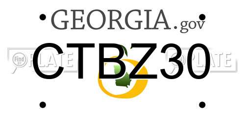CTBZ30 Georgia License Plate