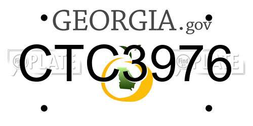 CTC3976 Georgia License Plate