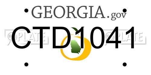 CTD1041 Georgia License Plate