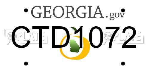 CTD1072 Georgia License Plate