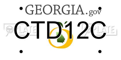 CTD12C Georgia License Plate