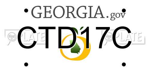CTD17C Georgia License Plate