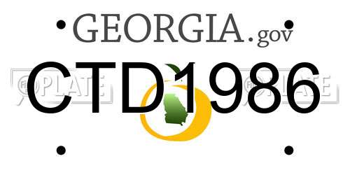 CTD1986 Georgia License Plate
