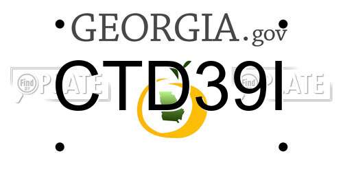CTD39I Georgia License Plate
