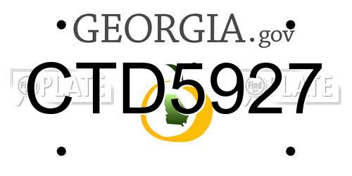 CTD5927 Georgia License Plate