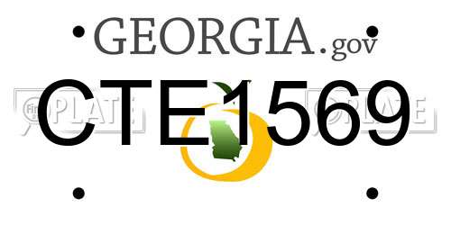 CTE1569 Georgia License Plate