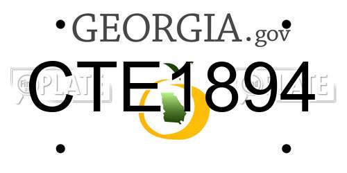 CTE1894 Georgia License Plate