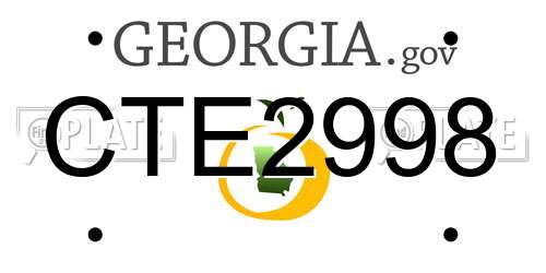 CTE2998 Georgia License Plate