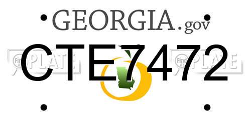 CTE7472 Georgia License Plate