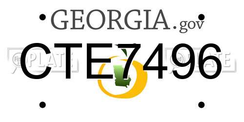 CTE7496 Georgia License Plate