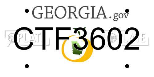 CTF3602 Georgia License Plate