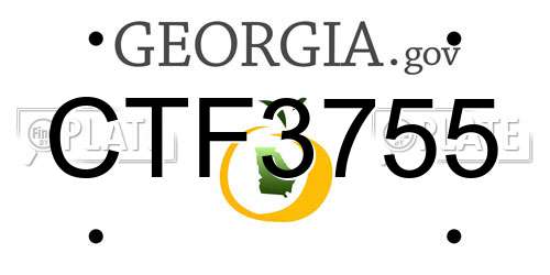 CTF3755 Georgia License Plate