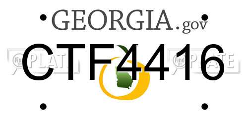 CTF4416 Georgia License Plate