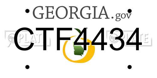 CTF4434 Georgia License Plate