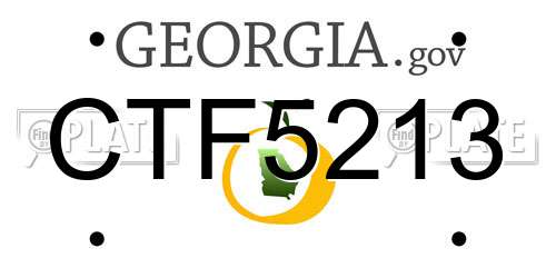 CTF5213 Georgia License Plate