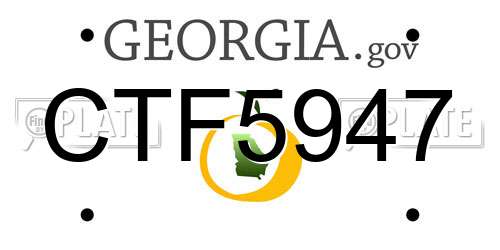 CTF5947 Georgia License Plate