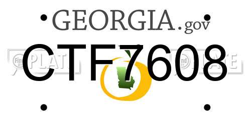 CTF7608 Georgia License Plate