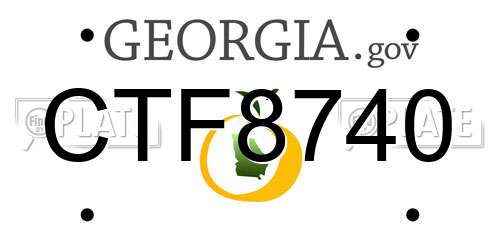 CTF8740 Georgia License Plate