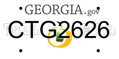 CTG2626 Georgia License Plate