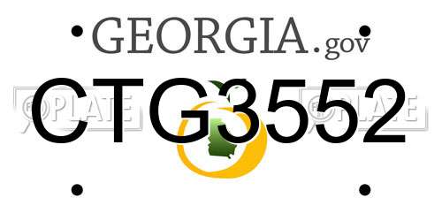 CTG3552 Georgia License Plate
