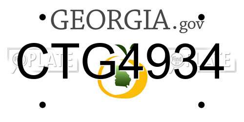 CTG4934 Georgia License Plate