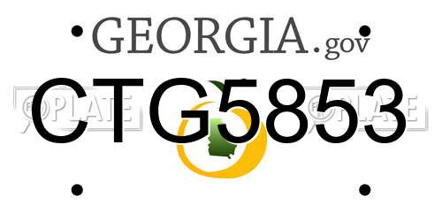 CTG5853 Georgia License Plate