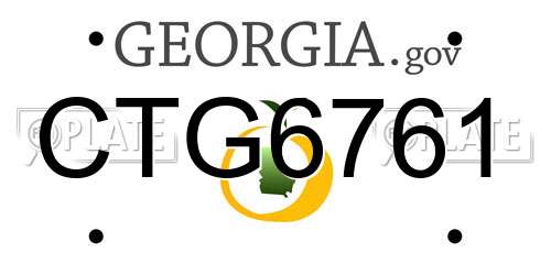 CTG6761 Georgia License Plate