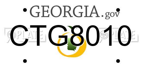 CTG8010 Georgia License Plate