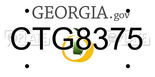 CTG8375 Georgia License Plate