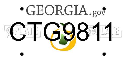 CTG9811 Georgia License Plate