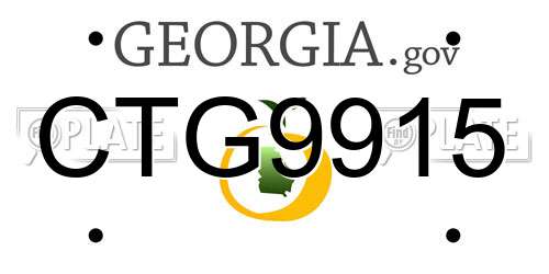 CTG9915 Georgia License Plate