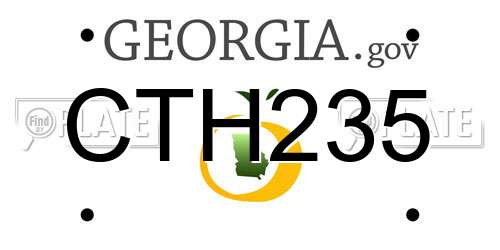 CTH235 Georgia License Plate