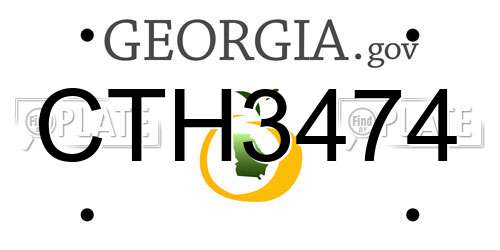 CTH3474 Georgia License Plate
