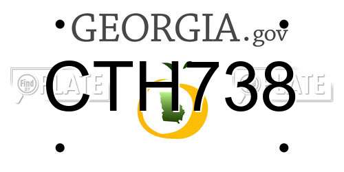 CTH738 Georgia License Plate