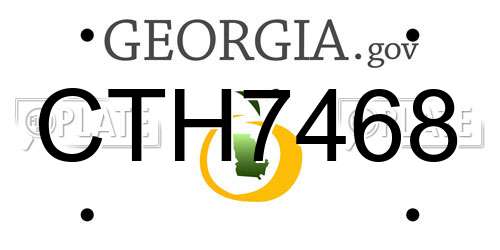 CTH7468 Georgia License Plate
