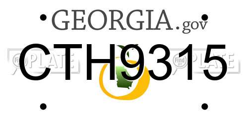 CTH9315 Georgia License Plate