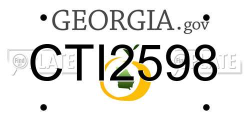 CTI2598 Georgia License Plate