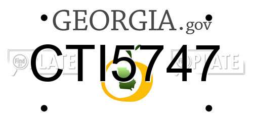 CTI5747 Georgia License Plate