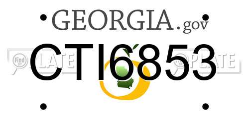 CTI6853 Georgia License Plate