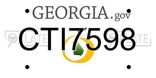 CTI7598 Georgia License Plate